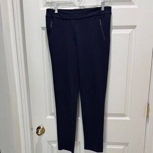 Women's Navy Skinny Pull-On Pants with Zipper Pockets